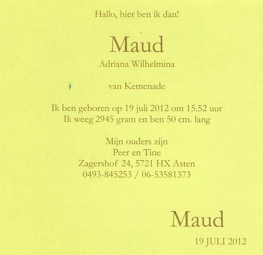 Afbeelding 2 bij Geboorte Maud